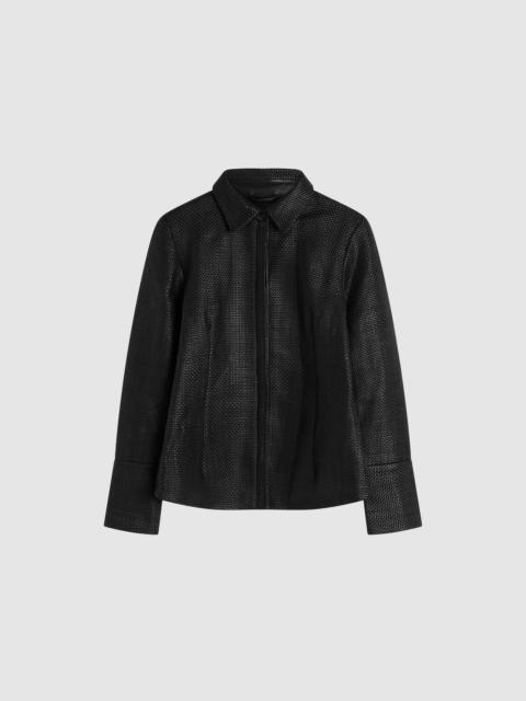 ST. AGNI Woven Leather Shirt - Black