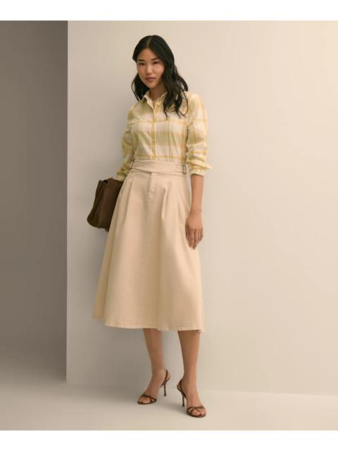 Brooks Brothers Gurkha Pleated Skirt in Cotton Blend