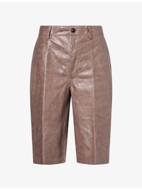 Rick Owens Leather Work Shorts