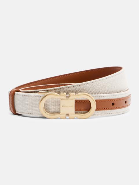FERRAGAMO Gancini canvas and leather belt