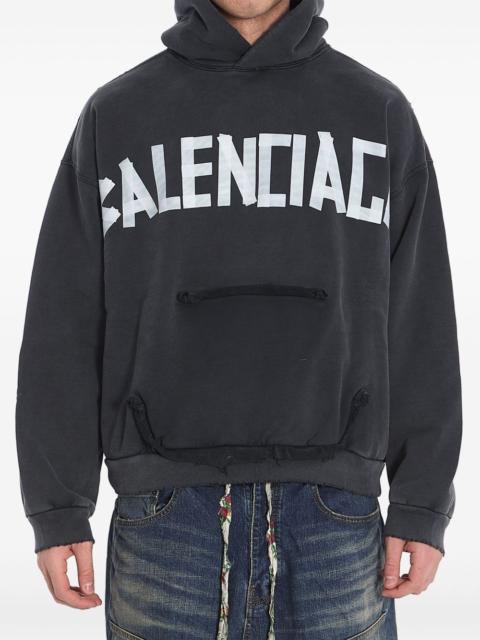 BALENCIAGA Tape Type logo-print hoodie