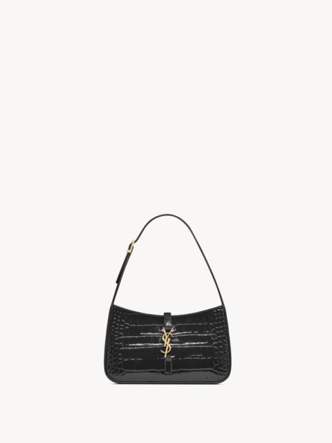 SAINT LAURENT LE 5 À 7 IN CROCODILE-EMBOSSED PATENT LEATHER