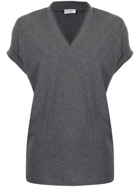 Brunello Cucinelli cap-sleeve knitted top
