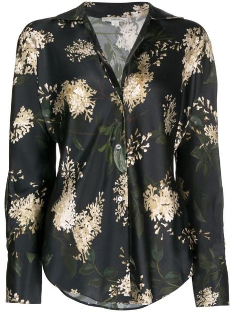 Vince floral-print silk shirt