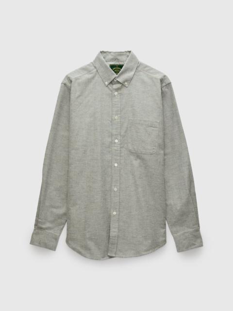 Portuguese Flannel Brushed Oxford Button-Up Shirt in Moss Green