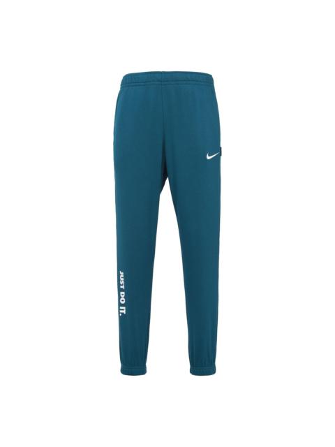 Nike Swoosh Alphabet Printing Breathable Sports Knit Bundle Feet Long Pants Blue DJ5372-401
