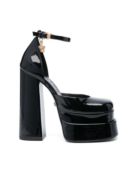 patent leather 160mm platform pumps