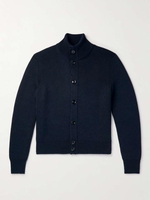 TOM FORD Ribbed Wool and Silk-Blend Cardigan