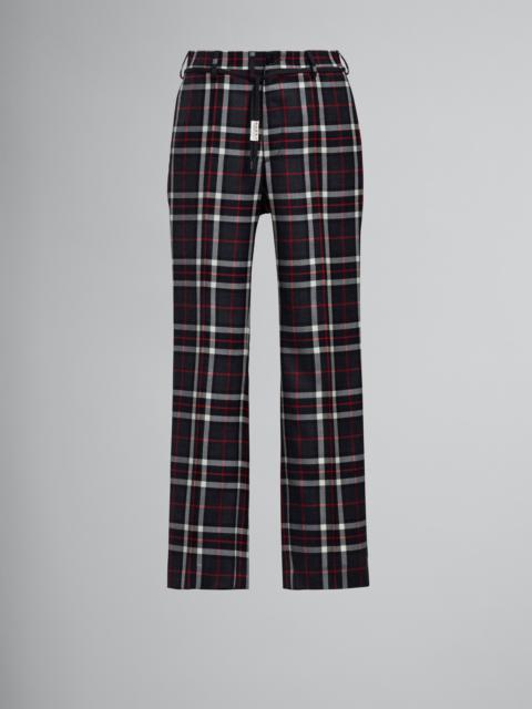 Marni GREY TARTAN WOOL PANTS