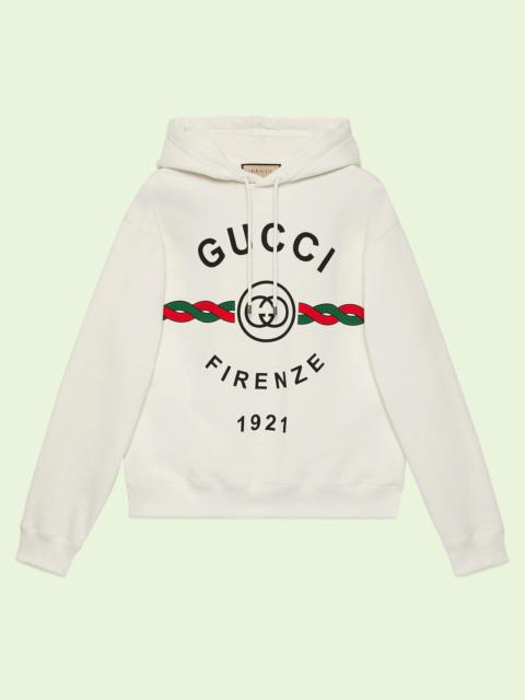 Cotton 'Gucci Firenze 1921' hooded sweatshirt