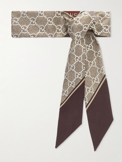 GUCCI Printed Silk-twill Scarf