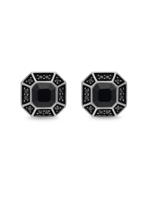 DAVID YURMAN Men's Streamline Pavé Stud Earring in Sterling Silver - Black Diamond