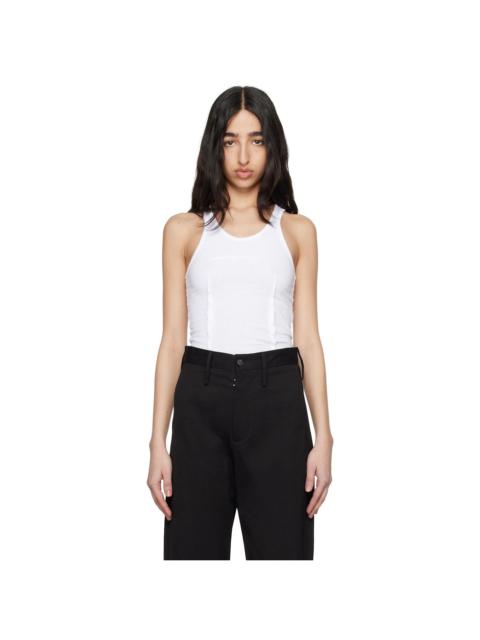 MM6 Maison Margiela White Heavy Cotton Jersey Tank Top