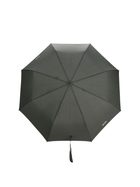 Moschino pinstriped logo-print umbrella