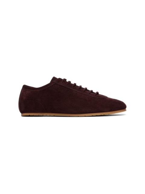 Dries Van Noten Burgundy Suede Sneakers