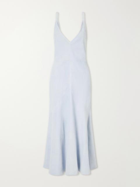 GABRIELA HEARST Brigita Lamb Suede Midi Dress