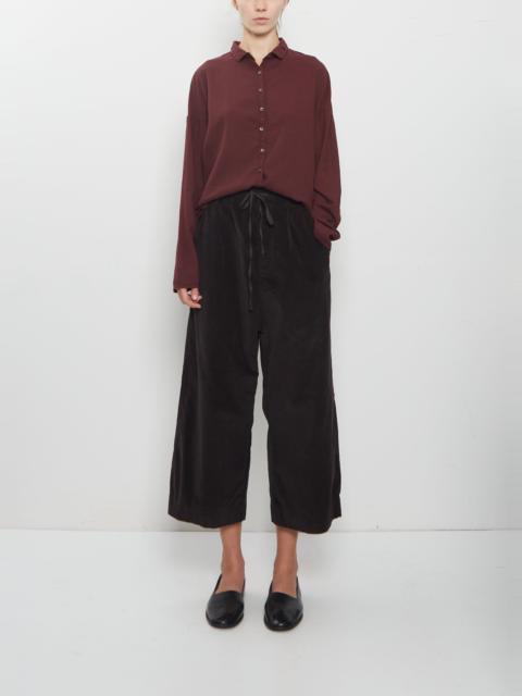 ALBUM DI FAMIGLIA Velvet Wide & Short Trousers — Brown