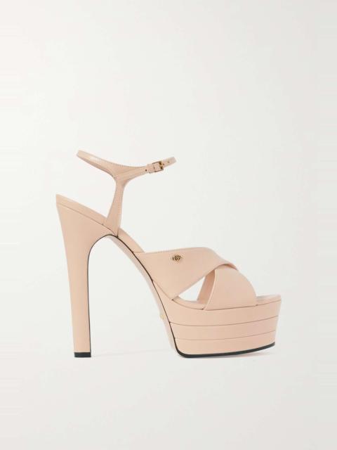 GUCCI Angel logo-embellished leather platform sandals