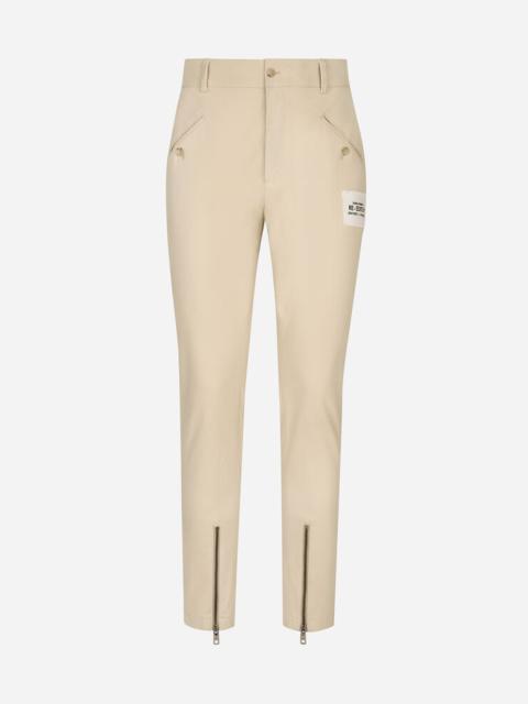 Stretch cotton pants with Re-Edition label