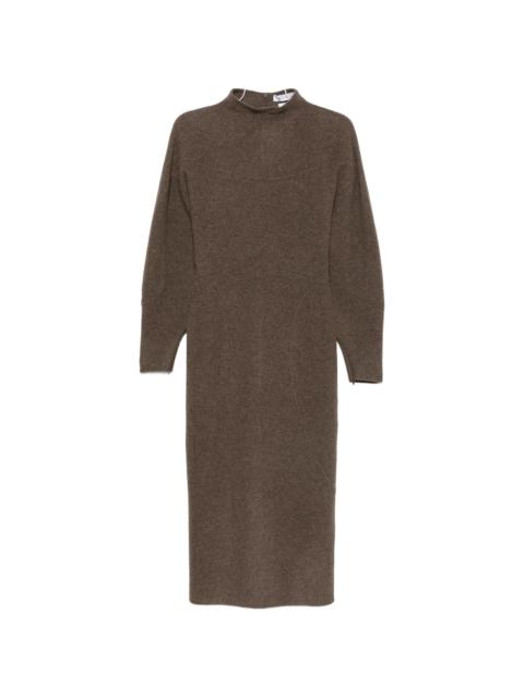 Max Mara Max Mara High-neck Balloon-sleeve Midi Dress
