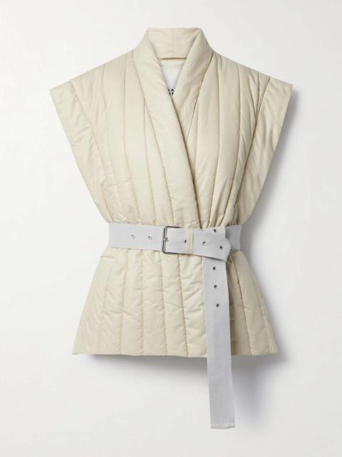Isabel Marant Ajali belted quilted padded cotton-blend shell vest