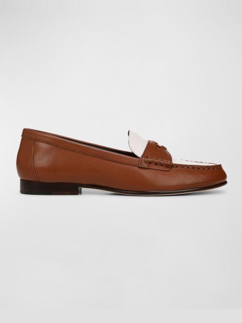 VERONICA BEARD Bicolor Leather Coin Penny Loafers