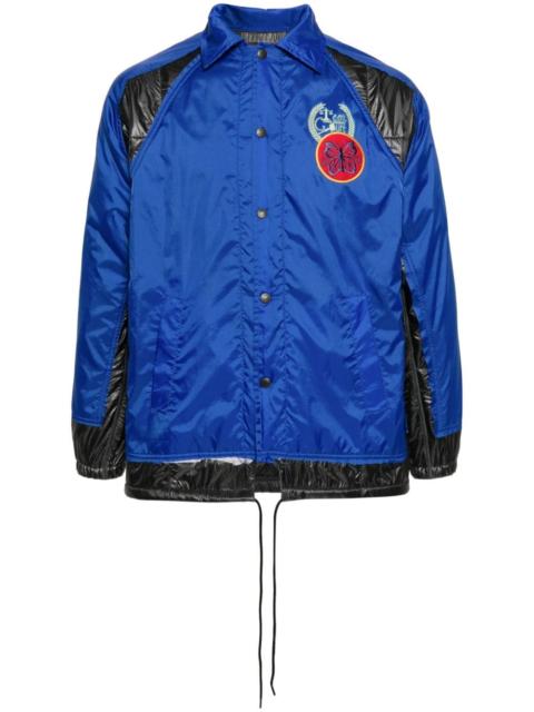 logo-embroidered panelled jacket