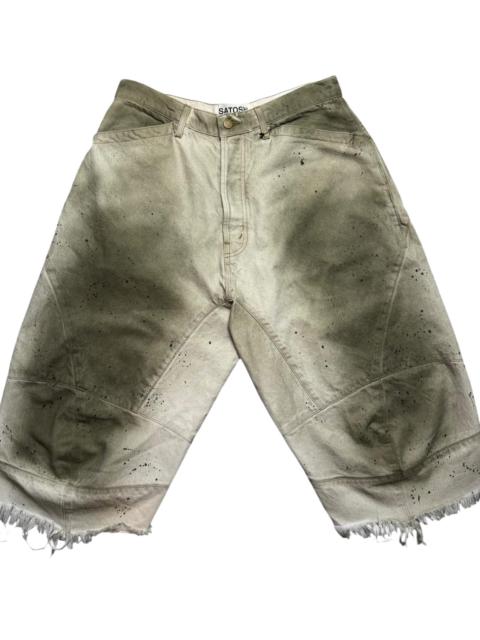 SATOSHI NAKAMOTO Paint Splatter Carpenter Shorts "Acid Rain Grey" SAT056