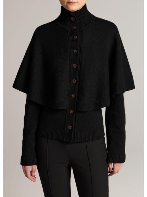Vince Wool-Blend Turtleneck Cape Cardigan