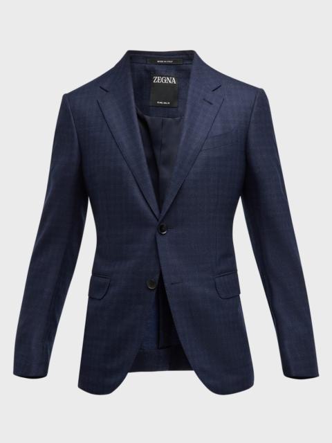 ZEGNA Men's Check Wool Blazer