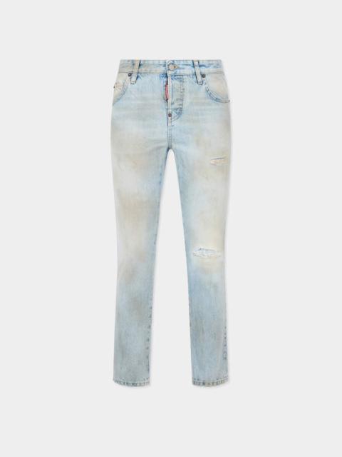 DSQUARED2 LIGHT WASH TEDDY JEANS