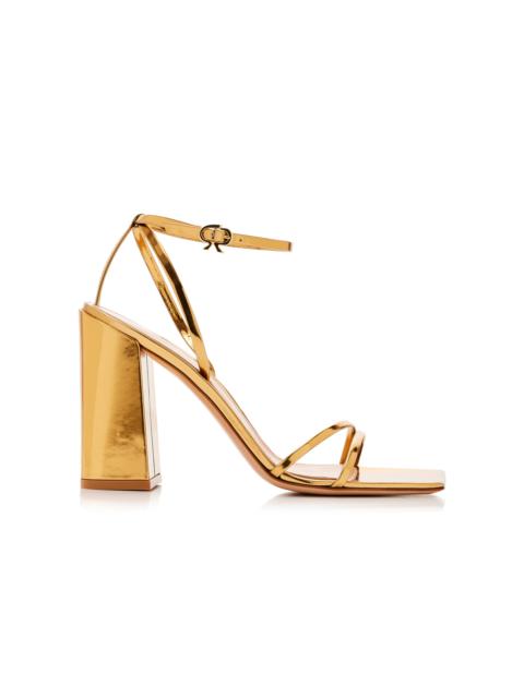 Metallic Leather Sandals gold