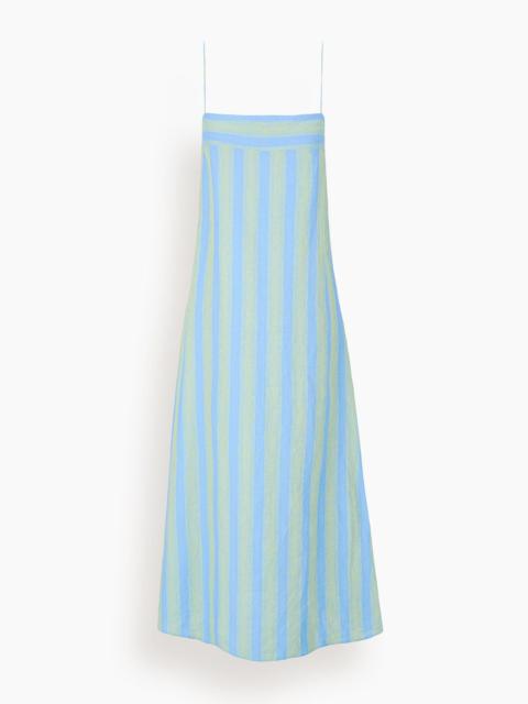 STAUD Laura Linen Dress in Seaport Stripe