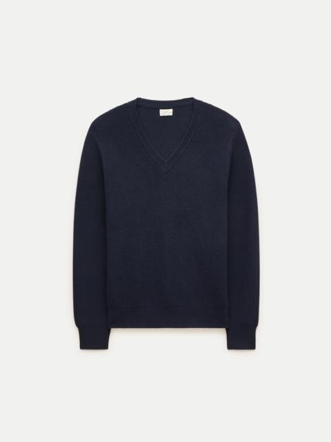 J.CREW V-neck sweater in ribbed cotton blend