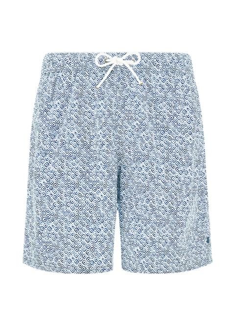 Paul & Shark geometric watercolour print swim shorts