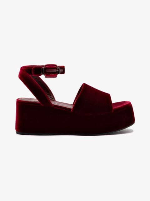Charli Flatform Sandal In Wine Velvet