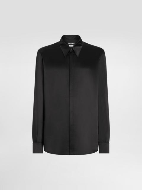 Dolce & Gabbana Silk satin Martini-fit shirt