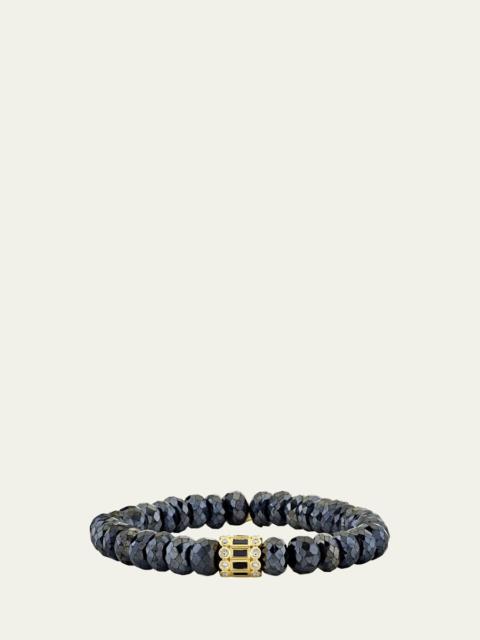 SYDNEY EVAN 14K Yellow Gold Black and White Diamond Bead Bracelet