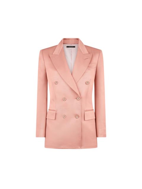 TOM FORD SILK AND WOOL TWILL "WALLIS" DOUBLE BREASTED JACKET