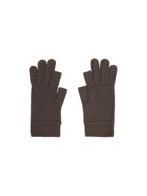 Rick Owens Gray Touchscreen Gloves
