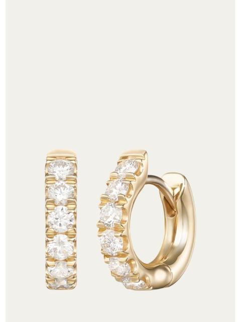 MELISSA KAYE Clara Small Diamond Huggie Hoop Earrings