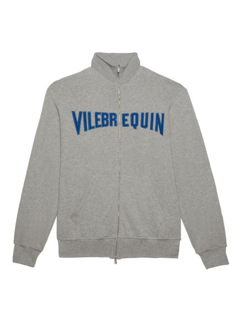 Vilebrequin Men Front Zip Sweatshirt Embroidered Logo Velvet Starlettes