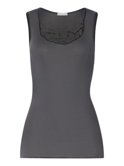 HANRO Belen Embroidered Cotton Tank Top