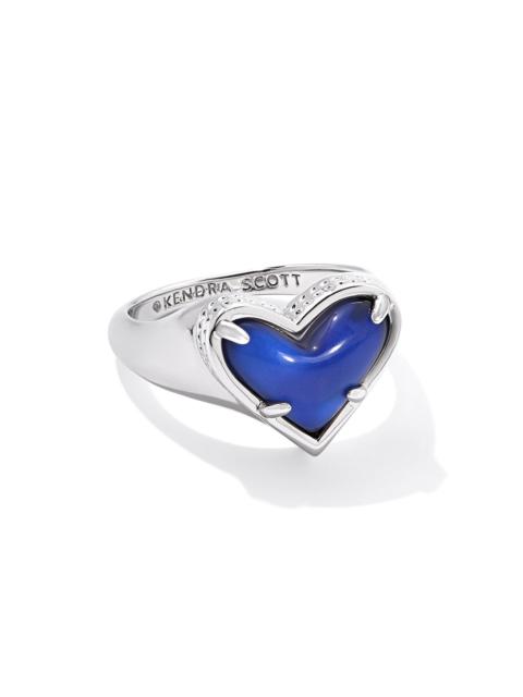 KENDRA SCOTT Framed Ari Heart Gold Band Ring in Mood Stone