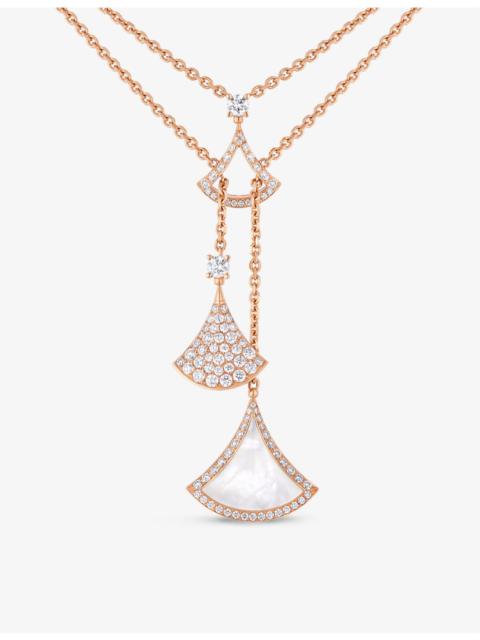 BVLGARI Divas' Dream 18ct rose-gold, 1.45ct brilliant-cut diamond and mother of pearl pendant necklace