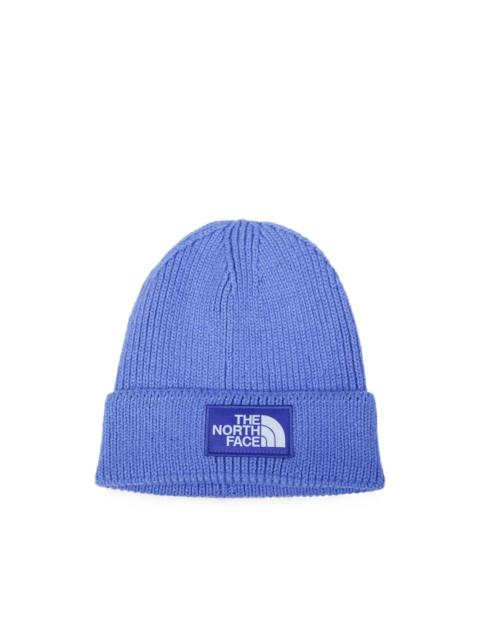 The North Face logo-patch ribbed beanie hat