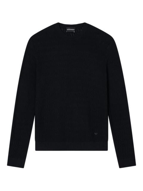 EMPORIO ARMANI textured crew-neck sweater