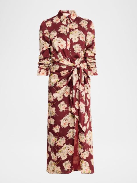 Cinq à Sept Mae Bouquet Jacey Tie-Waist Midi Dress