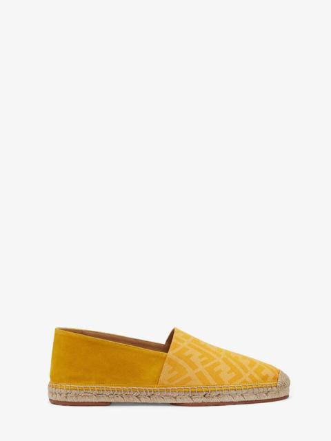 FENDI Yellow fabric and suede espadrilles