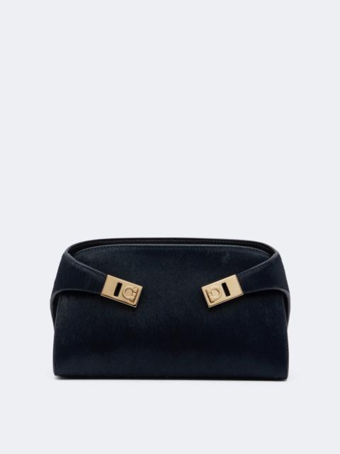 FERRAGAMO Hug Small calf hair clutch